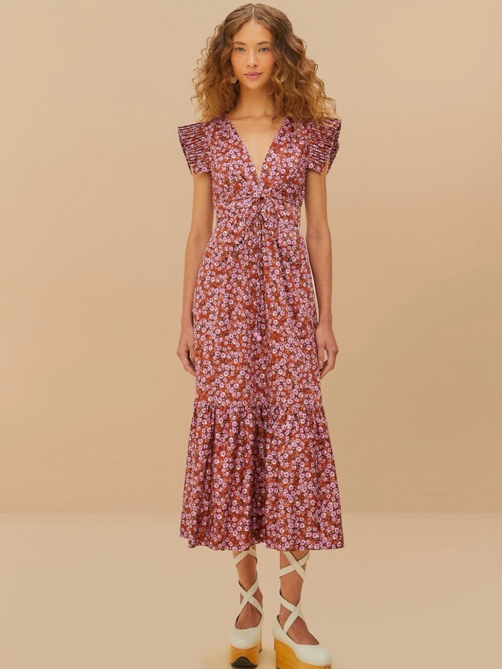 FARM Rio Tiny Yard Butterfly Midi Dress